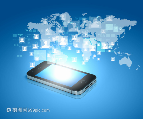 现代通信技术手机高科技背景的现代通信技术插图